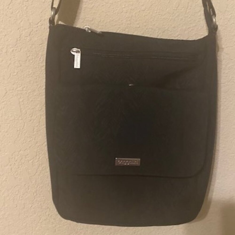 Black Shoulder Bag with Pattern